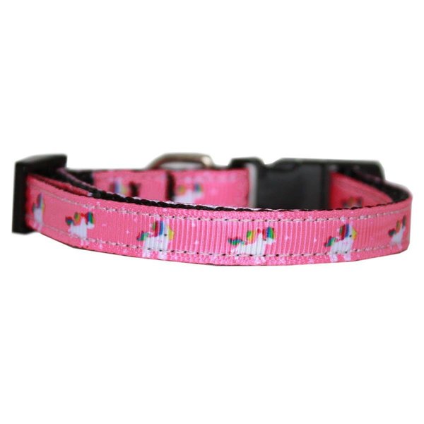 Mirage Pet Products Pink Unicorn Nylon Dog Collar Small 125-263 SM